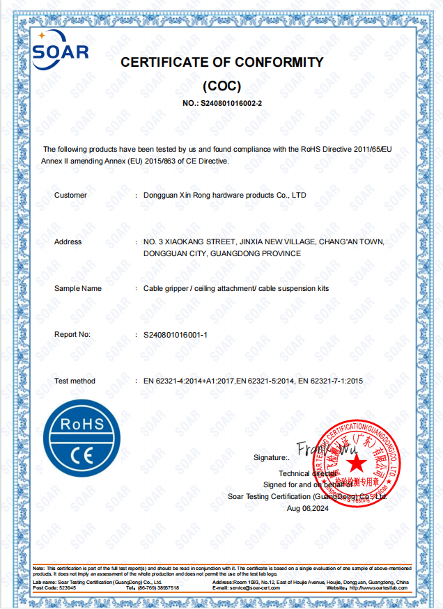 CE/RoHS Certificate of Cable gripper and Cable suspension kit.pdf